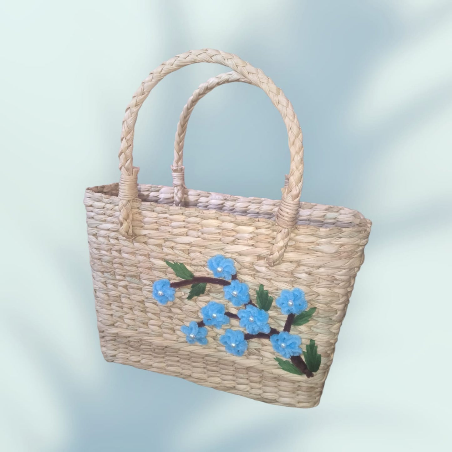 Kauna Grass Floral Embroidery Square Design