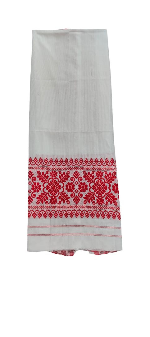 Traditional Assamese Poka Khuta Gamucha – Handwoven Heritage Cloth