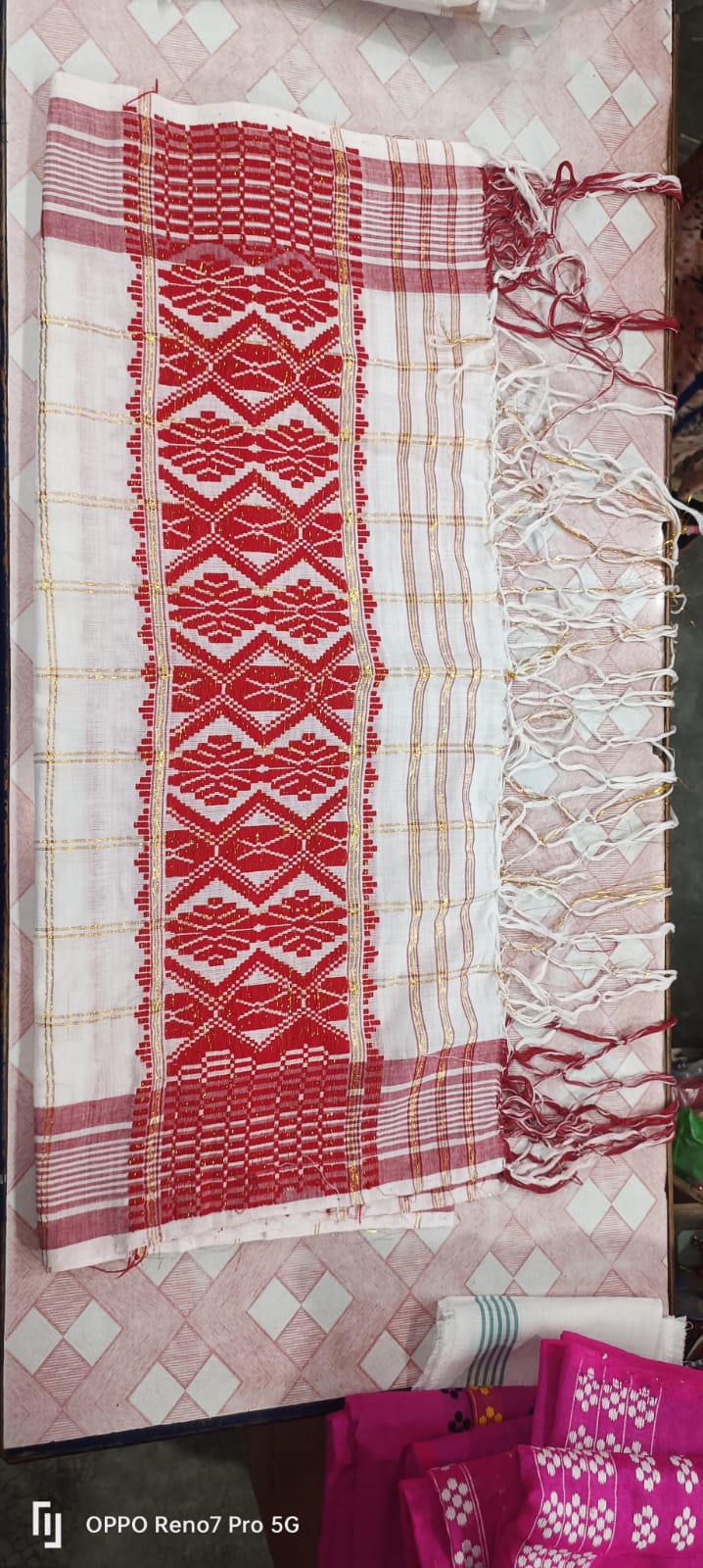 Assamese Pure Cotton Mati Haal Anakota Gamucha with Dohi Kata