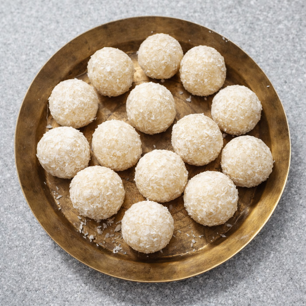 BihuKart Traditional Coconut Ladoo – Pack of 10