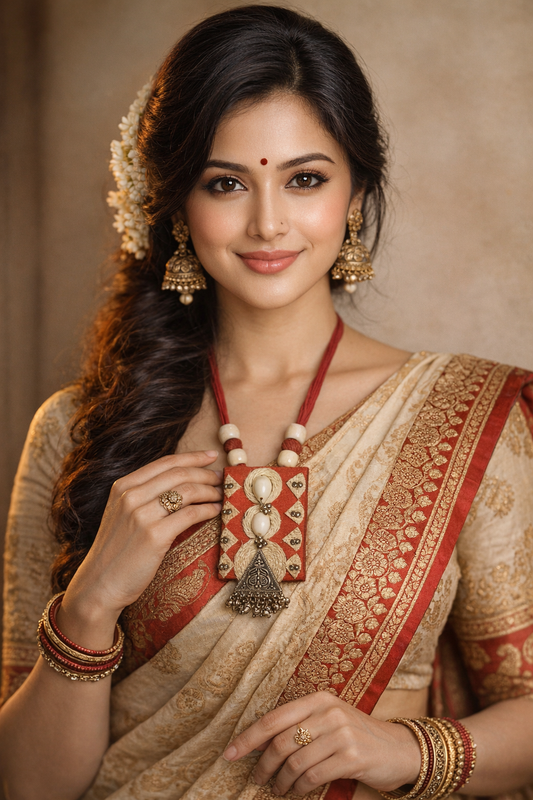 Assamese Jute Handcrafted Pendant Set