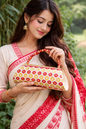 Hand Work Designer Tussar (Toss) Muga Silk Ladies Purse – Assamese Touch Design