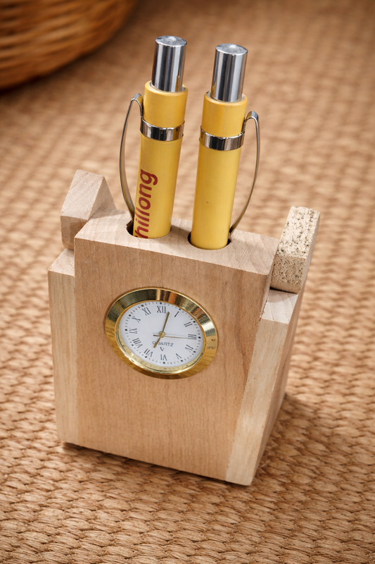 Handcrafted Bamboo Double Watch & Pen Stand