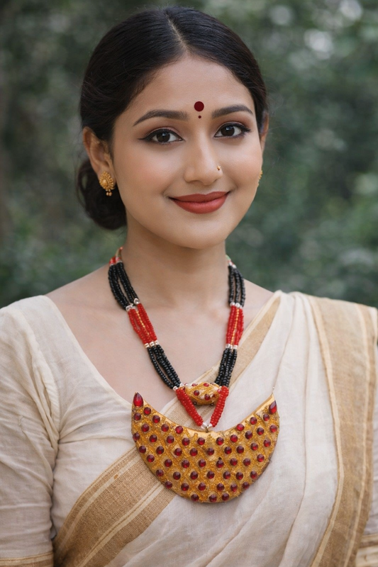Handwork Assamese Clay made Jun Biri jewellery Set with earings