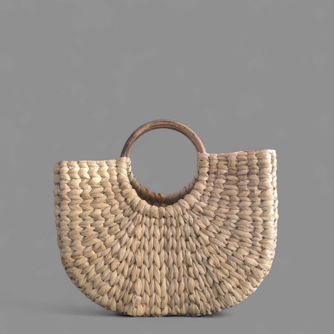 Handwoven Kauna Grass Half Moon Bag