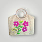 Kauna Grass Handwoven Handbag with  Floral Embroidery