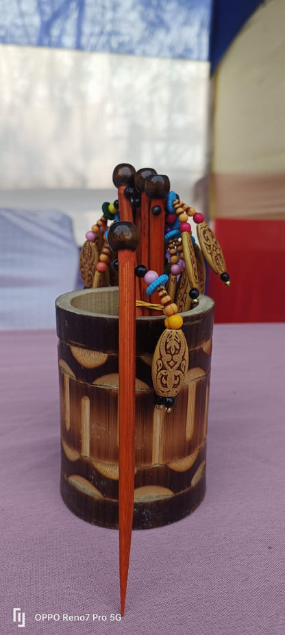Handcrafted Bamboo Hair Clip Set for Women