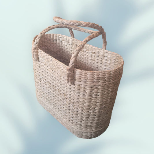 Kauna Grass Non-Embroidery Oval Design Ladies Handbag