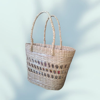 Kauna Grass Oval Design Special Handbag