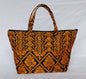 Assam Ethnic Cotton Handmade Tote Bag (Black & Orange)