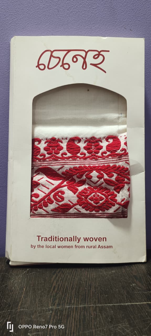 Assamese Cotton Gamucha – Traditional Gifting Edition (Customised Note Available)