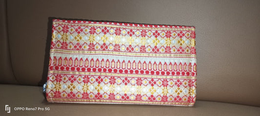 Hand Work Designer Tussar (Toss) Muga Silk Ladies Purse