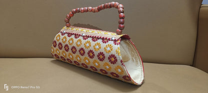 Hand Work Designer Tussar (Toss) Muga Silk Ladies Purse – Assamese Touch Design