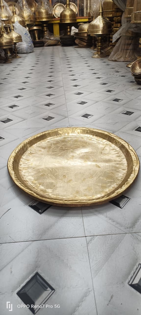 100% Pure Sarthebari Assamese Design Tray (Bell Metal)