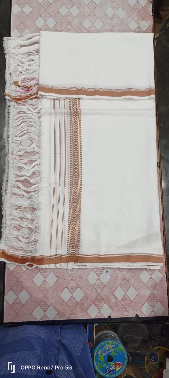 Assamese Pure Cotton Mati Haal Dora Jura Seleng Sador with Dohi Kata