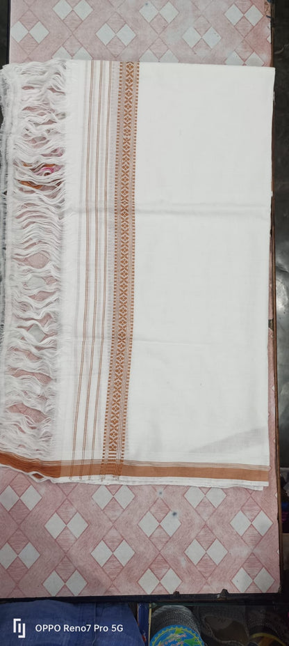 Assamese Pure Cotton Mati Haal Dora Jura Seleng Sador with Dohi Kata