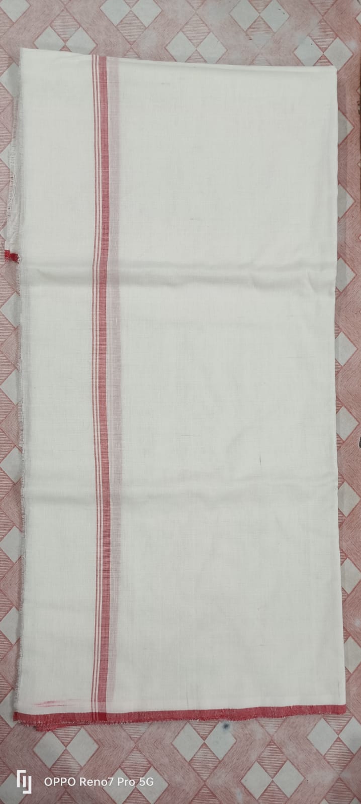 Assamese Pure Cotton Mati Haal Dora Jura Dhoti – Basic