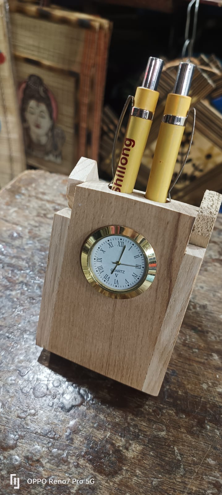 Handcrafted Bamboo Double Watch & Pen Stand