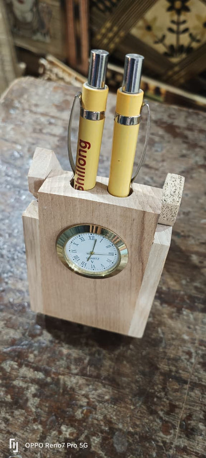 Handcrafted Bamboo Double Watch & Pen Stand