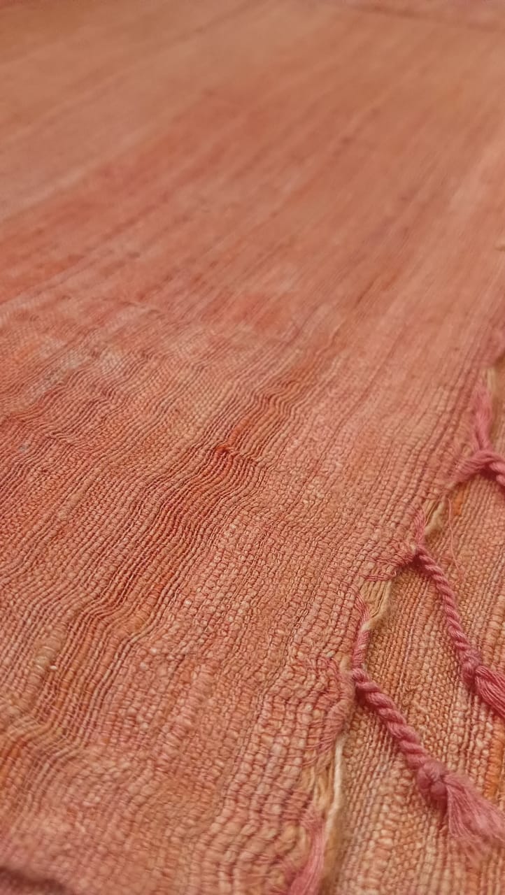 Handwoven Eri Silk Stole – Natural Peach Colour