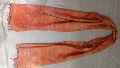 Handwoven Eri Silk Stole – Natural Peach Colour