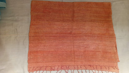 Handwoven Eri Silk Stole – Natural Peach Colour