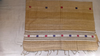 Handwoven Eri Silk Stole - Natural Light Brown