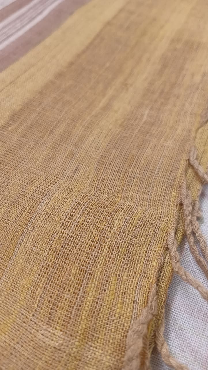 Handwoven Eri Silk Stole - Natural Light Brown