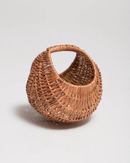 Handcrafted Cane Moon Basket