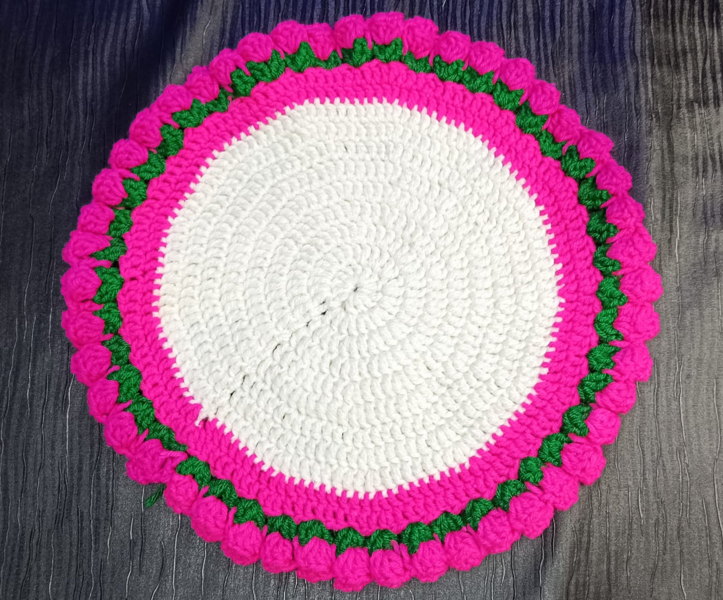 Handwoven Knitting Table Coaster. Size 25 inch