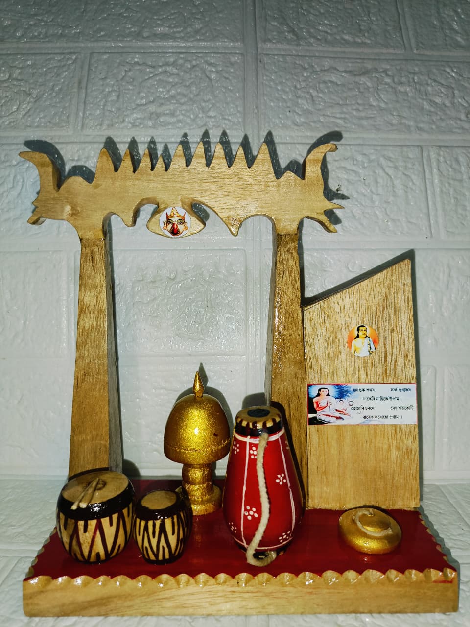 Handcrafted Assam Cultural Instrument Set – Decorative Showpiece (10 inch)