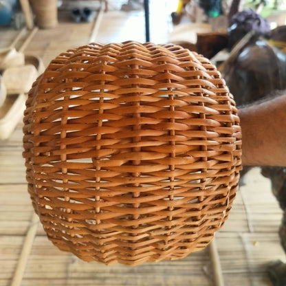 Handcrafted Cane Moon Basket