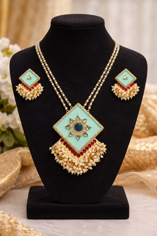 Handwork Assamese Fabric Jewellery Set