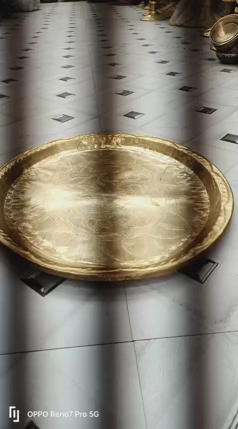 100% Pure Sarthebari Assamese Design Tray (Bell Metal)