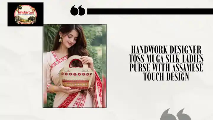 Handwork Designer Toss Muga Silk Ladies Purse with Assamese Touch Design by@Outfy